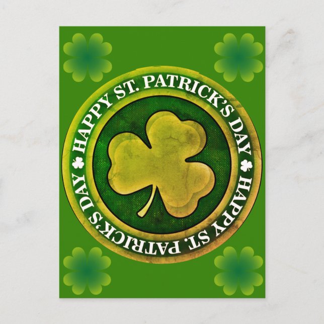 St. Patrick's Day Siegel Postkarte (Vorderseite)