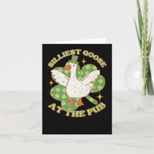 St Patrick's Day Silarly Goose im Pub Sticker Karte