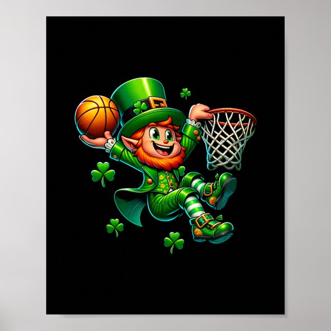 St. Patrick's Day Skelett Irischer Leprechaun Slam Poster (Vorne)