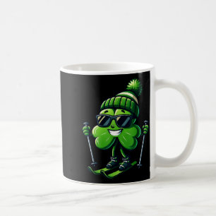 St. Patricks Day Skifahren Kleeblatt irische Männe Kaffeetasse
