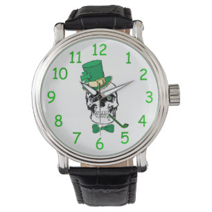St. Patrick's Day Skull Watch Armbanduhr