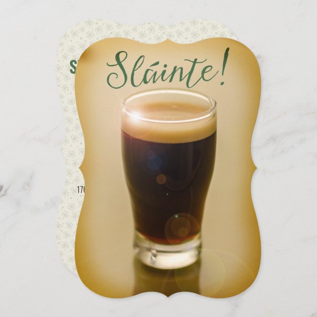 St. Patrick's Day | Slainte | Guinness Pint Einladung (Vorne/Hinten)