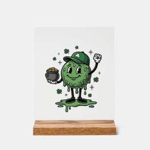 St Patricks Day Slime Maskottchen Vintage Vector S Acrylschild