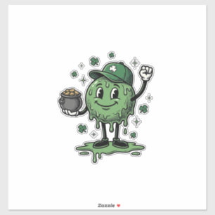 St Patricks Day Slime Maskottchen Vintage Vector S Aufkleber