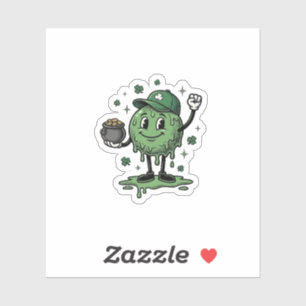 St Patricks Day Slime Maskottchen Vintage Vector S Aufkleber
