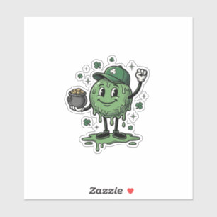 St Patricks Day Slime Maskottchen Vintage Vector S Aufkleber