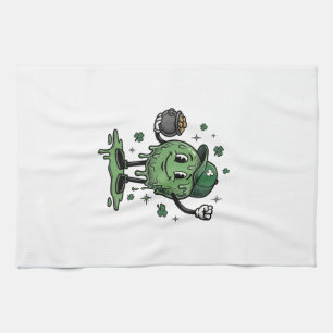 St Patricks Day Slime Maskottchen Vintage Vector S Geschirrtuch