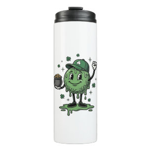 St Patricks Day Slime Maskottchen Vintage Vector S Thermosbecher