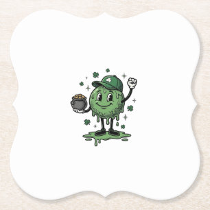 St Patricks Day Slime Maskottchen Vintage Vector S Untersetzer