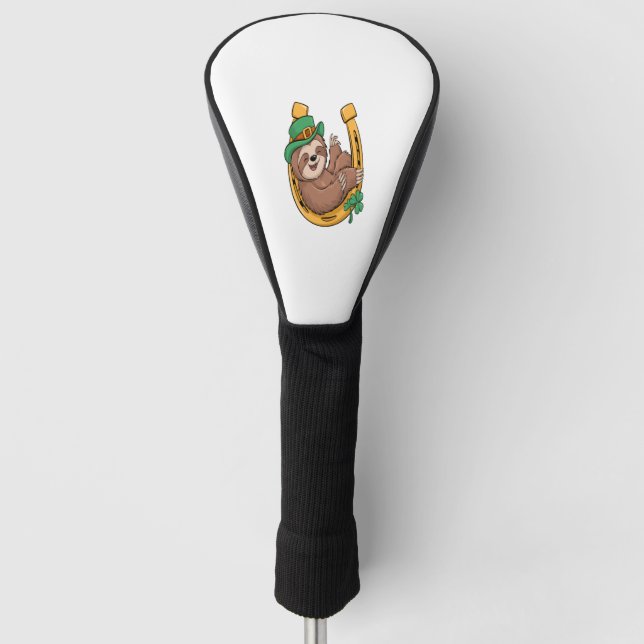 St Patrick's Day Sloth Horseshoe Lucky Golf Headcover (Vorderseite)
