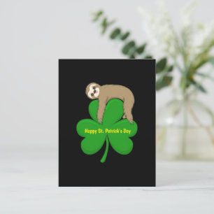 St. Patrick's Day Sloth Postkarte