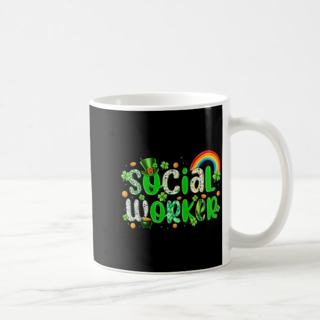St. Patricks Day Sozialarbeiter Glückskleeblatt Kaffeetasse (Rechts)