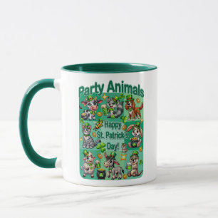 St. Patrick's Day Spaß und niedliche "Party-Tiere" Tasse