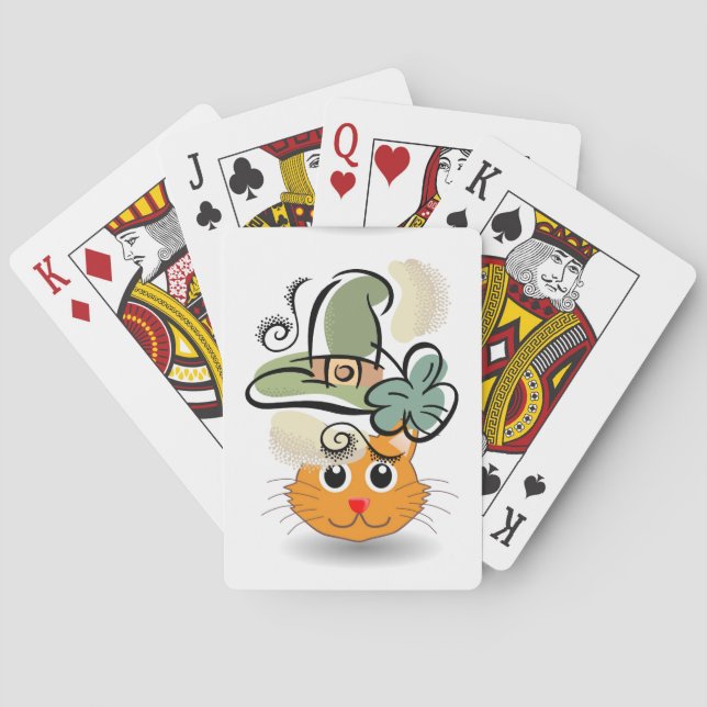 St. Patrick's Day Spielkarten Deck Katze (Rückseite)