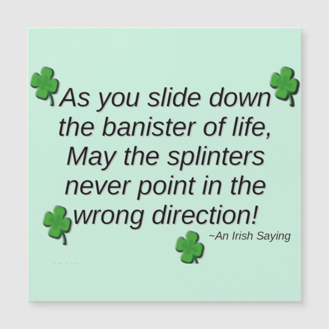 St. Patrick's Day Sprichwort Magnet Card (Vorderseite)
