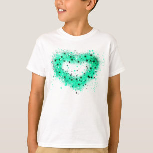 St. Patrick's Day Sprühfarbenglänzendes Herz T-Shirt