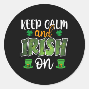 St Patricks Day St Pattys Day Kleeblatt Lustig Beh Runder Aufkleber