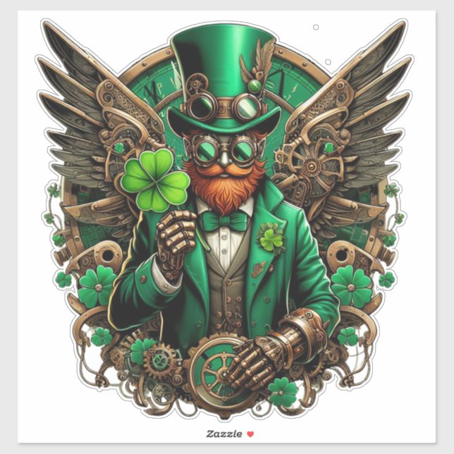 St. Patrick's Day Steampunk Aufkleber (Blatt)