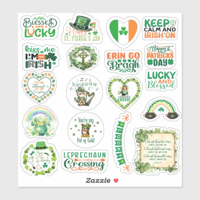 St. Patrick's Day Stickers Aufkleber (Blatt)