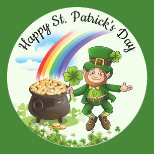 St. Patrick's Day Stickers Leprechaun Regenbogen