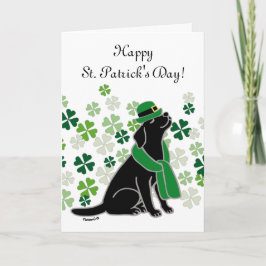St. Patrick's Day Stilvolle Black Labrador Clovers Karte