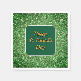 St. Patrick's Day strahlt grünes Glitzer Serviette
