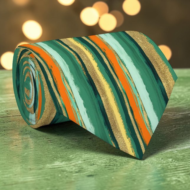 St. Patrick's Day Striped Custom Necktie Krawatte (Von Creator hochgeladen)