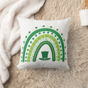 St. Patricks Day Süßer Grüner Kleeblatt Regenbogen Kissen