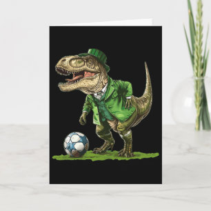 St Patricks Day T Rex Fußball Dinosaurier St Patri Karte