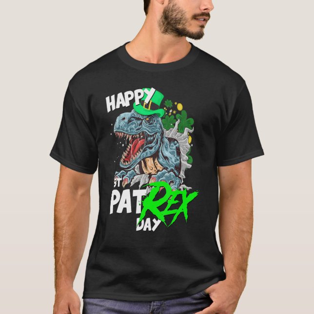 St Patricks Day T-Rex Happy Pat Rex Day Dinosaur T-Shirt (Vorderseite)