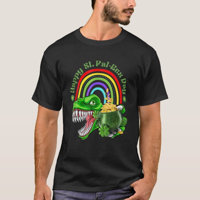 St. PATRICKS DAY T REX HAPPY ST PAREX DAY DINOSAUR T-Shirt (Vorderseite)