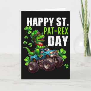 St. Patrick's Day T-Rex-Monstertruck Karte