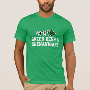 St Patricks Day T Shirt   Grünes Bier und Shenanig