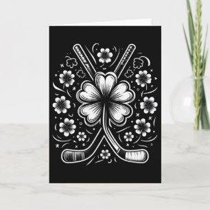 St Patricks Day T-Shirt Shamrock Hockey St Patri Karte