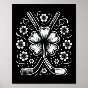 St Patricks Day T-Shirt Shamrock Hockey St Patri Poster
