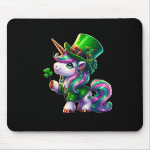 St. Patrick's Day T-Shirts Irisches Einhorn Mädche Mousepad