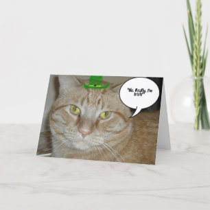 St Patrick's Day Tabby Cat Karte