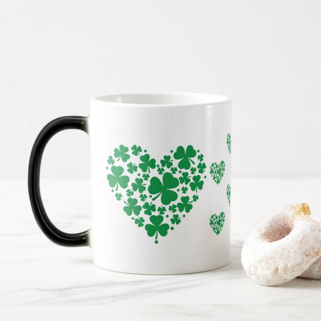 St. Patrick's Day Tasse - Lucky Kleeblatt Herzklop (Mit Donut)