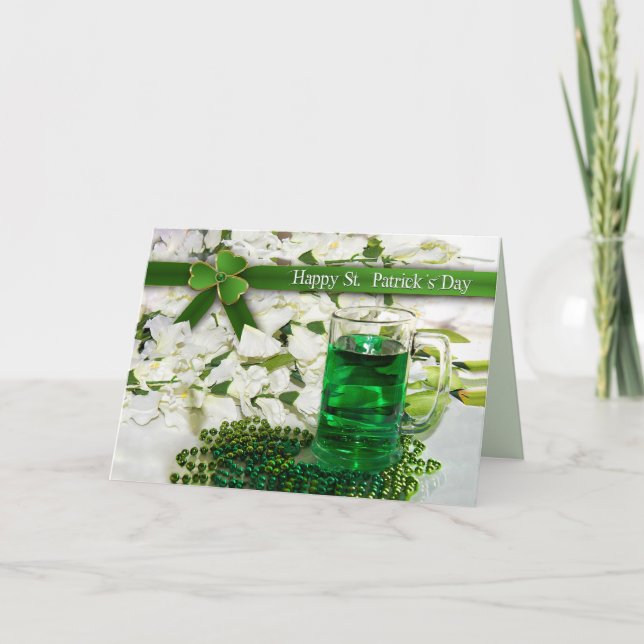 St. Patrick's Day - Tasse mit grünem Getränk - Bea Karte (Vorderseite)