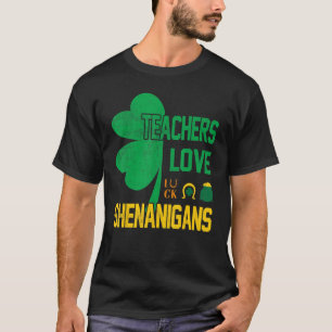 St Patricks Day Teachers Liebe Shenanigans Half Sh T-Shirt