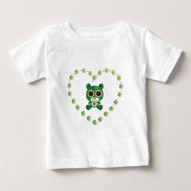 St. Patrick's Day Teddy Bear Baby T-shirt (Vorderseite)