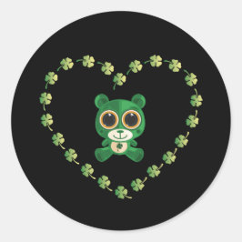 St. Patrick's Day Teddy Bear Runder Aufkleber