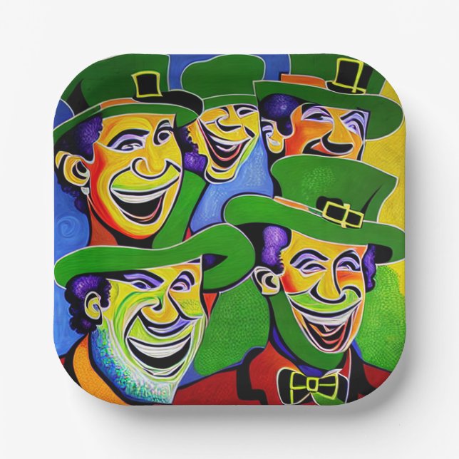St. Patrick's Day Teller mit Leprechauns (Vorderseite)
