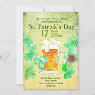St Patrick's Day Template, Party Einladung, Einladung