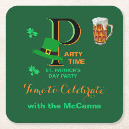 St. Patrick's Day Time to Celebrate    Rechteckiger Pappuntersetzer