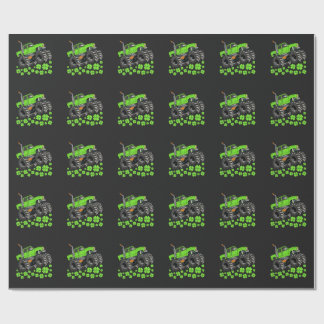 St Patricks Day Toddler Lucky Monster Truck Geschenkpapier