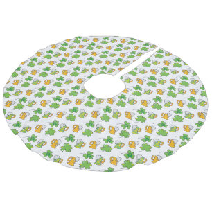 St. Patrick's Day Tree Skirt Leinenimitat Weihnachtsbaumdecke