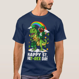 St Patricks Day Trex Dino Leprechaun T-Shirt