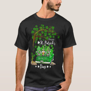 St Patricks Day Truck Gnome Herz Kleeblatt Clove T-Shirt