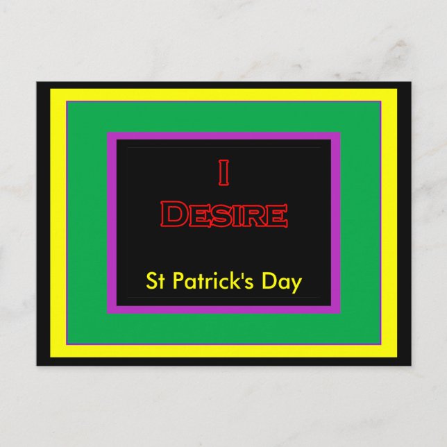 St Patrick's Day UCreate Vorlagen Postkarte (Vorderseite)